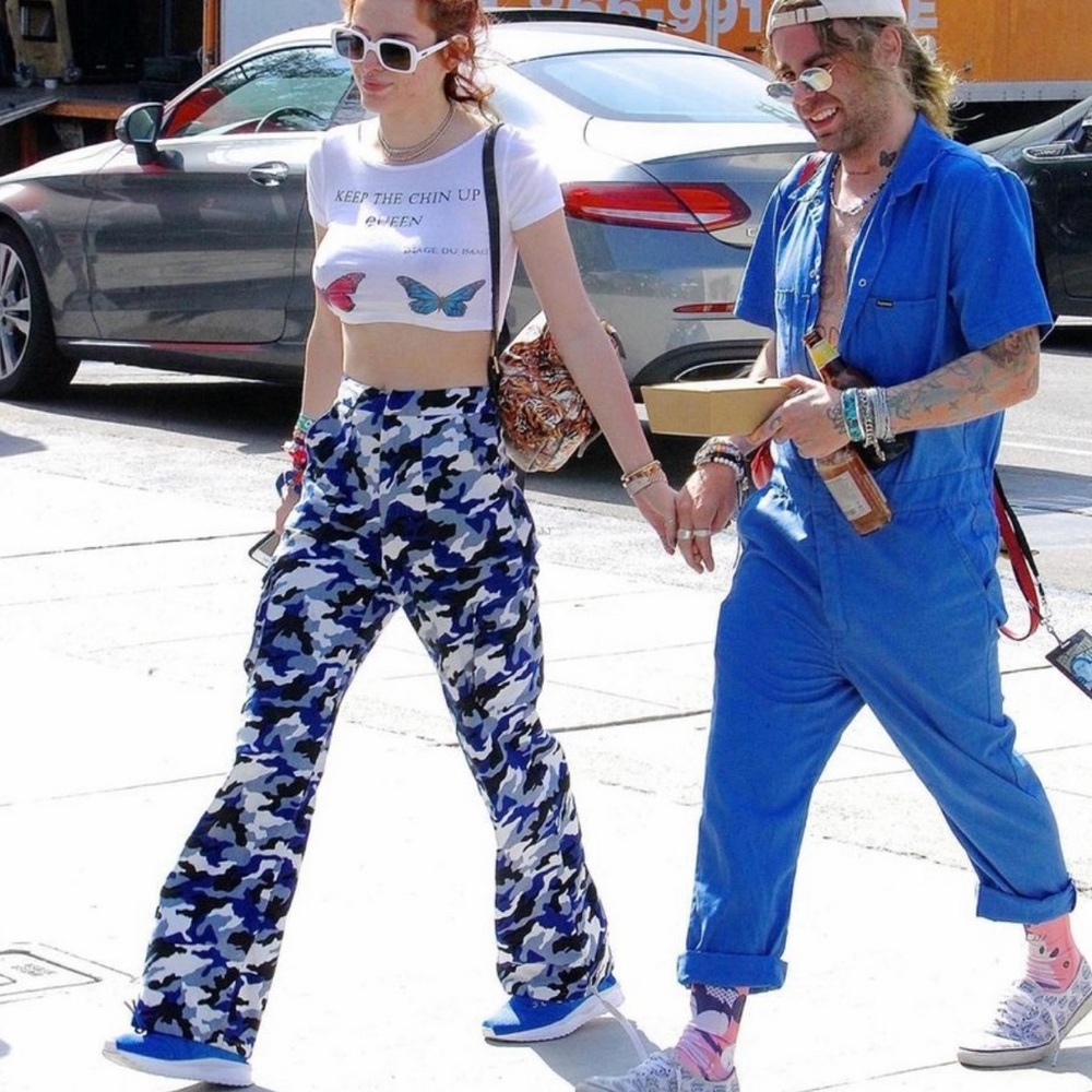 I AM GIA Blue Army Cargo Pants